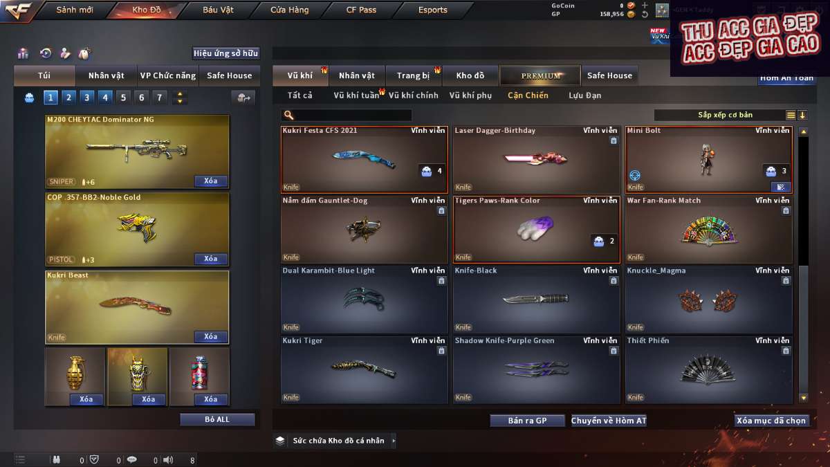 shop acc cf uy tin gia re